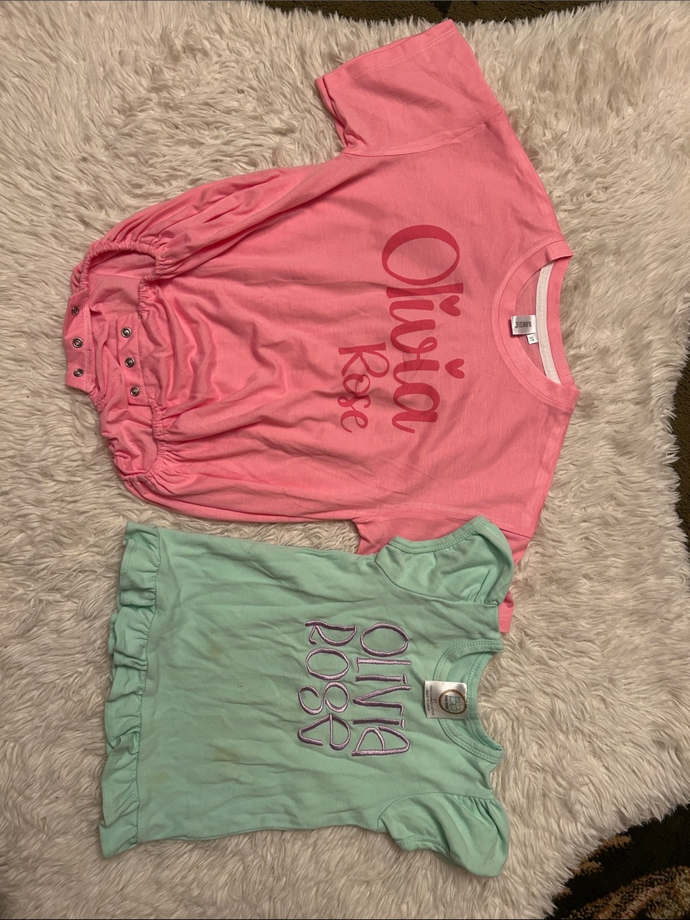 Kids Pink and Mint Tops - Personalized Olivia Rose